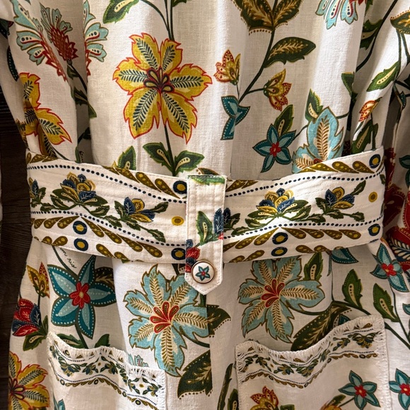 Farm Rio Botanical Off White Long Sleeve Romper Size Small NWT - Picture 9 of 16